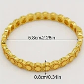 Gold Renk Özel Motif Tasarım Bilezik: Zarif ve Şık Detaylarla Göz Alıcı Parlaklık (1 Adet) thumbnail 4