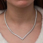 Lucky Life Gümüş V Model Su Yolu Kadın Kolye thumbnail 6