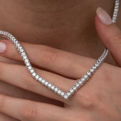 Lucky Life Gümüş V Model Su Yolu Kadın Kolye thumbnail 4