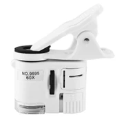 60X Mini Cep Telefonu Için Mandallı Mikroskop Uv Ledli Büyüteç Model AL2431 - 1