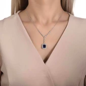 2.26 Karat Pırlanta Safir Kolye - 1