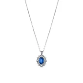 1.09 Karat Pırlanta Safir Kolye - 1