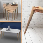 Ahşap Ayak 35 Cm Masa Zigon Sehpa TV Ünitesi Puf Tabure Ayağı Ayakları Konik M8 Civatalı - 3