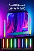 Masa üstü Kumandalı 2'li RGB LED Işık Bar Yatak Ve Dikey 4 Farklı Mod 16 Renk Ambiyans Lamba USB - 5