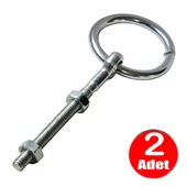 6mm Halkalı Somunlu Civata Kapı Kilit Askısı Vida -2 Adet - 1
