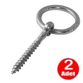6mm Halkalı Vida Kilit Salıncak Tavan Duvar Askısı -2 Adet - 1
