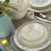 Kütahya Porselen Bone Kalipso 62 Parça 11403 Desenli Yemek Takım - 1