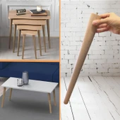 4 Adet Ahşap Ayak 50 Cm Masa Zigon Sehpa TV Ünitesi Puf Tabure Ayağı Ayakları Konik M8 Civatalı - 3