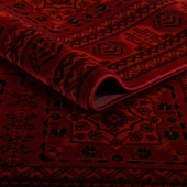 Afgan Türkmen Otantik Desenli Dokuma Kırmızı Oturma Odası Salon Mutfak Halısı 7143H - 2