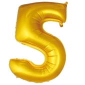 Folyo Balon 76cm Rakam Altın "5" - 1