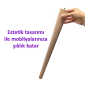 4 Adet Ahşap Ayak 50 Cm Masa Zigon Sehpa TV Ünitesi Puf Tabure Ayağı Ayakları Konik M8 Civatalı - 4