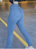 Lucky Life Kadın Yüksek Bel önden Düğmeli Dar Kesim Kot Pantolon - 4
