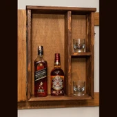 Veraart El Yapımı Kare Desenli Ahşap İçki Viski Dolabı - 3