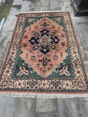 147x217 cm Büyük Boy İran Halısı, El Dokuma Vintage Halı, Çiçek Desenli Yün Halı, Şık Ev Dekoru - 1