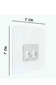 7x7 CM Süper Güçlü Yapışkanlı Banyo Askısı Yedek 4 Adet Sticker Raf Tutucu Askı - 7