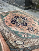 147x217 cm Büyük Boy İran Halısı, El Dokuma Vintage Halı, Çiçek Desenli Yün Halı, Şık Ev Dekoru - 3