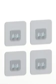 7x7 CM Süper Güçlü Yapışkanlı Banyo Askısı Yedek 4 Adet Sticker Raf Tutucu Askı - 2