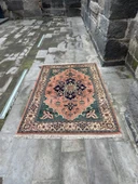 147x217 cm Büyük Boy İran Halısı, El Dokuma Vintage Halı, Çiçek Desenli Yün Halı, Şık Ev Dekoru - 7