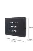 63 Harfli Işıklı Yazı Panosu – 21x14 cm Letter Board, Duvar Monte Aparatlı Pegboard, Dekoratif - 4