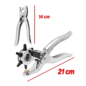 Perçin Perçinleme Kemer Deri Delme Pensesi Metal 2'li Set 6 Farklı Boyutta Delici Delik Açıcı - 3