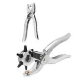 Perçin Perçinleme Kemer Deri Delme Pensesi Metal 2'li Set 6 Farklı Boyutta Delici Delik Açıcı - 5