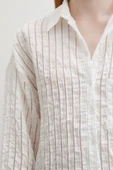Transparan Çizgili Gömlek Beyaz thumbnail 6