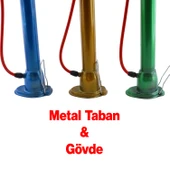 Klasik Bisiklet Pompası El Tipi Ayak Tutamaklı Standart Plastik Başlıklı ve Uçlu Metal Taban Borulu - 3
