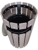 Safirkom Kompozit (Ahşap+Plastik) Yuvarlak Çöp Kovası Pencereli SÇ 15 KHP Kahverengi (50 Lt.) - 5
