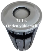 Safirkom Kompozit (Ahşap+Plastik) Yuvarlak Çöp Kovası Pencereli SÇ 12 ANP Antrasit (24 Lt.) - 1