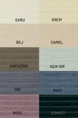Mikrofiber Şönil Fitilli Minimalist Koltuk Örtüsü -175x300 cm Large, Çift Taraflı, Kaymaz, Terletmez Bej - 5
