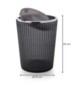 Primanova Nely Şeffaf Siyah Plastik Kapaklı Çöp Kovası - 3