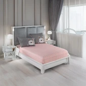 Pes Lastikli Çarşaf Seti Çift Kişilik Tavşancık A.Kahve-Gri-Pembe thumbnail 1