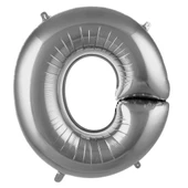 Folyo Balon 76cm Harf Gümüş "O" - 1