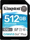 Kingston SDG3-512GB 512GB SDXC Canvas Go Plus 170R C10 UHS-I U3 V30 Hafıza Kartı - 1