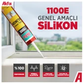 Genel Amaçlı Silikon Yapıştırma Sızıntı Önleyici Dolgu Silikonu 280 gr 1 Adet Akfix 1100E ŞEFFAF - 3