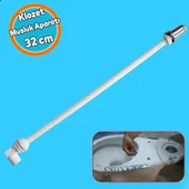 Klozet Tuvalet Taharet Çubuğu Uzun 32 cm Plastik Borulu Ayarlanabilir Kısaltılabilir U Tipli Montaj - 1