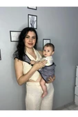 Molmini Lüx Ekstra Güvenli Kilit Sistemli Sling Bebek Taşıyıcı Puset Ana Kucağı Kanguru GRİ - 1