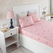 Upstyle Pes Lastikli Çarşaf Seti Tek Kişilik Alanur Pembe thumbnail 1