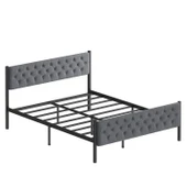 Karyola, Stil Metal Karyola, 150X200 cm, Kapitone İşlemeli Karyola - 5