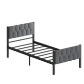 Karyola, Stil Metal Karyola, 90X200 cm, Kapitone İşlemeli Karyola thumbnail 5