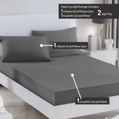 Upstyle Paint Lastikli Çarşaf Seti Tek Kişilik D.Boya Füme thumbnail 4