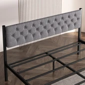 Karyola, Stil Metal Karyola, 150X200 cm, Kapitone İşlemeli Karyola - 4