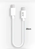 PDAteknoloji Type-C to Type-C PD 18w Kısa Hızlı Powerbank Şarj ve Data Kablosu - Beyaz 20cm C-453 thumbnail 2