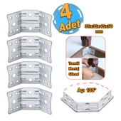 Açılı 135° Köşe Birleştirme Bağlantı Aparatı 4 Adet Mobilya Köşebent Sacı Gönye Metal 35x35x50 mm - 1