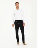 Yazı Slim Fit Likralı Erkek Jogger Pantolon-7114 - 2