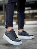 Terzi Bey Yüksek Taban Günlük  Ayakkabı 144  Siyah (beyaz Taban) - 2