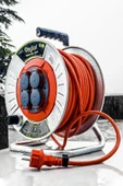 Makaralı Seyyar Kablo Kapaklı 4 Prizli Metal Uzatma Kablosu 3x2.5 Mm Ttr Cca Kablo 50 Metre - 7