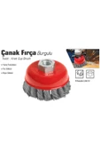 65 Mm Burgulu Çanak Tel Fırça Matkap Daire Fırça - 3