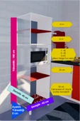 Lavanta Mobilya İmalat İDİL MDF KIRMIZI ÇOK AMAÇLI MUTFAK DOLABI (MİKRODALGA FIRIN DOLABI %100 MDF) - 7