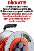 Makaralı Seyyar Kablo Kapaklı 4 Prizli Metal Uzatma Kablosu 3x2.5 Mm Ttr Cca Kablo 30 Metre - 4
